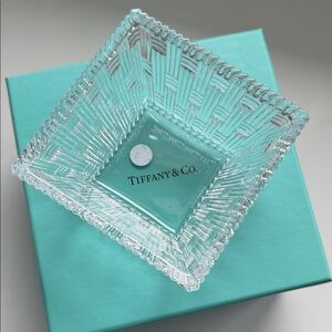 Tiffany & Co. Crystal Basket Weave Bowl